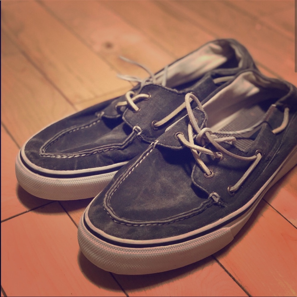 Mens Grey/blue distressed Sperry’s